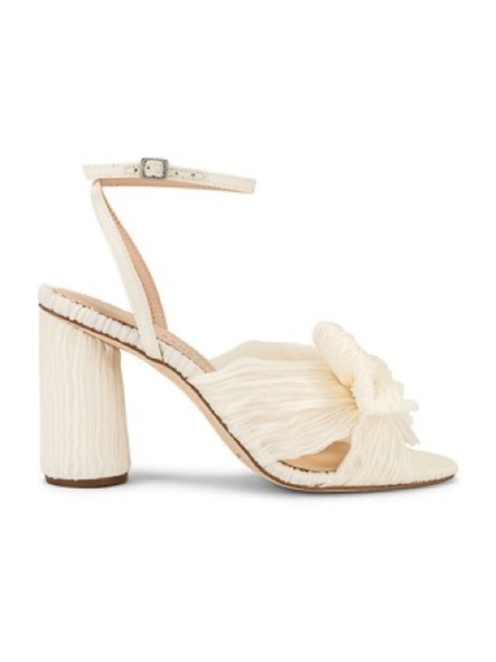 Loeffler Randall Camellia Pleated Bow Heel in Vegan Pearl